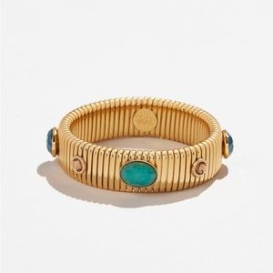 Gas Bijoux Strada Scara 24k Gold Plated Turquoise Bracelet.